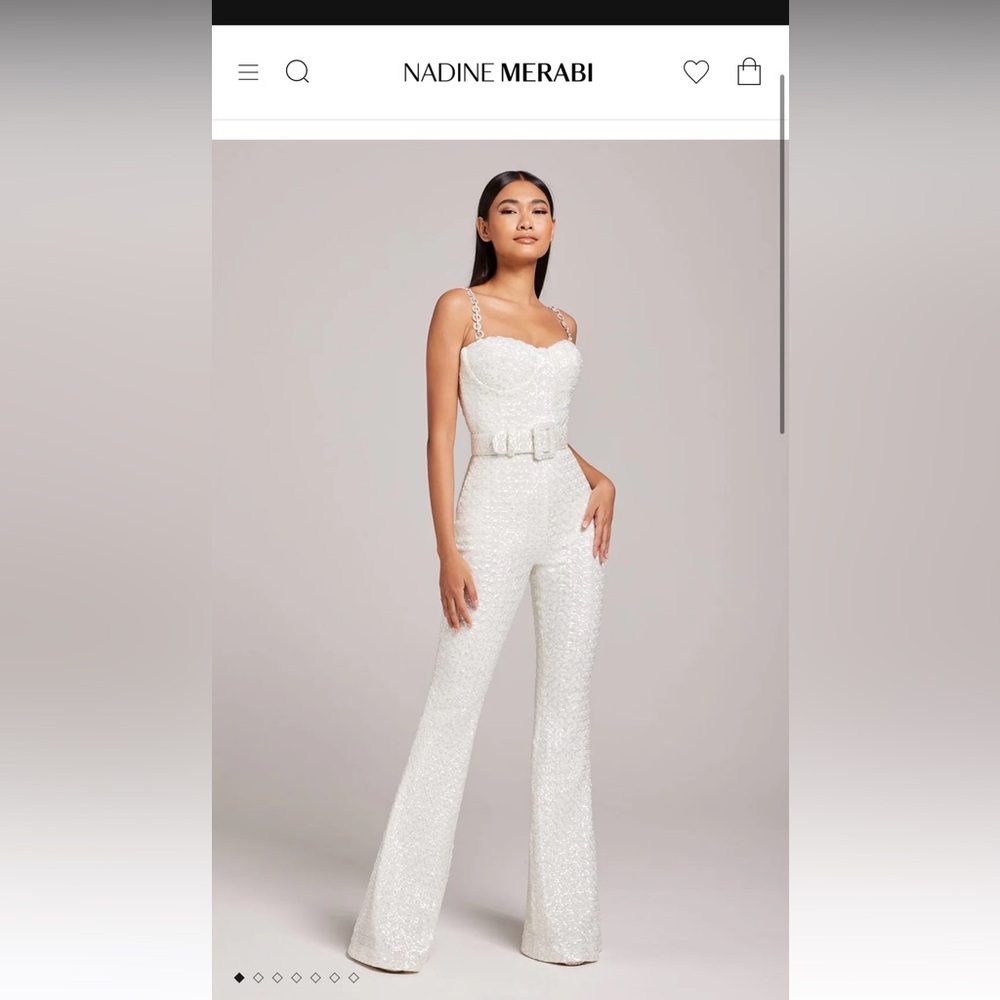 Nadine merabi white sequin jumpsuit. Worn once